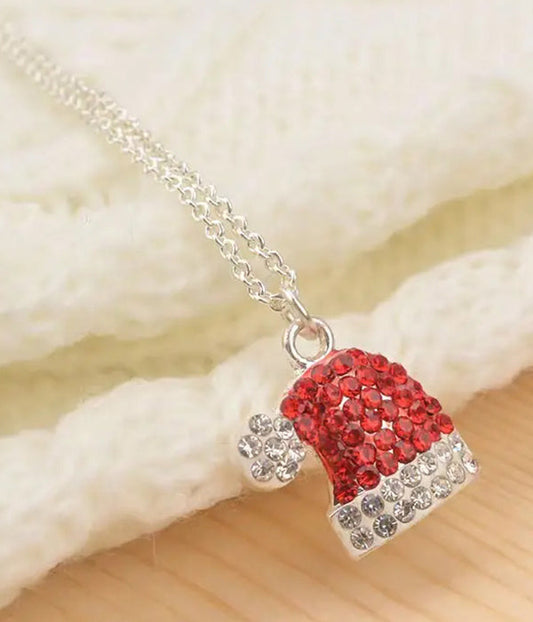 CHRISTMAS THEME SANTA HAT NECKLACE-0