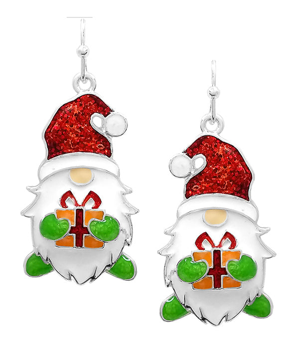 CHRISTMAS THEME EPOXY EARRING - GNOME-0