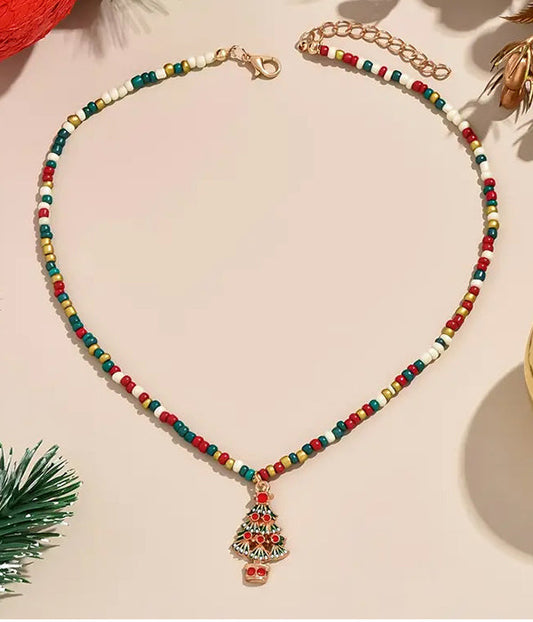 CHRISTMAS THEME TREE PENDANT NECKLACE-0