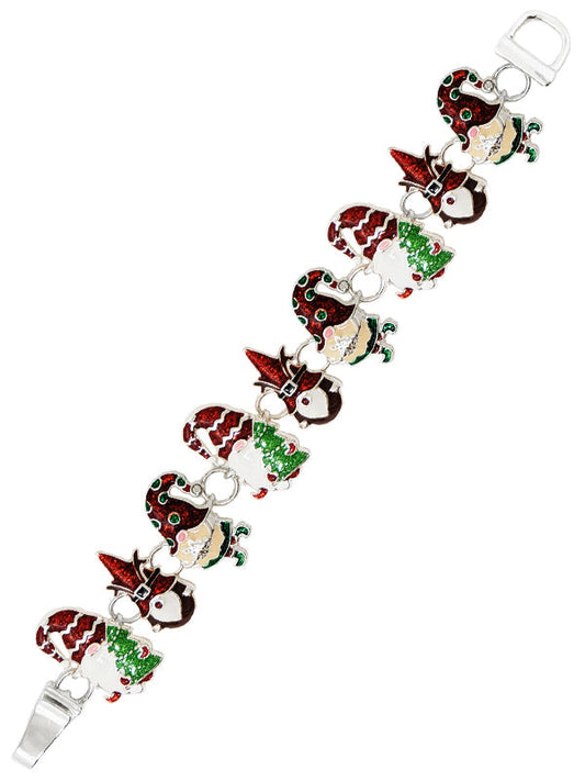 CHRISTMAS THEME EPOXY GNOME MAGNETIC BRACELET-0