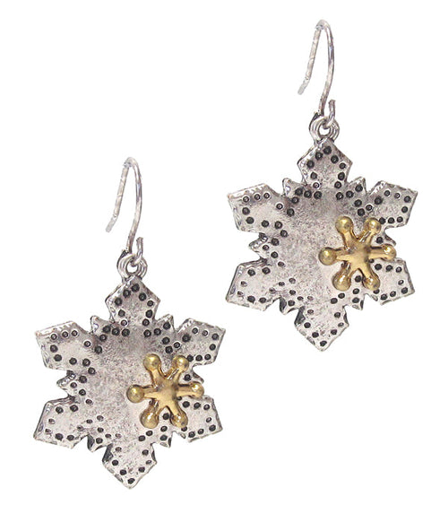 CHRISTMAS THEME SNOW FLAKE EARRING-0