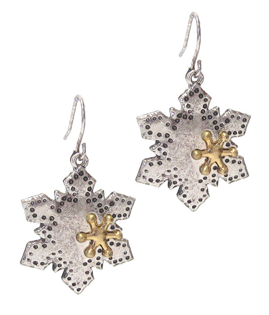 CHRISTMAS THEME SNOW FLAKE EARRING-0