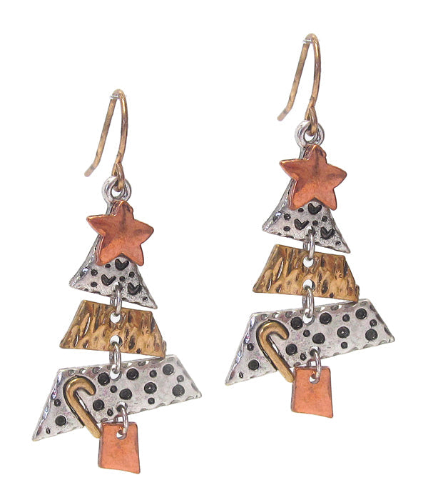CHRISTMAS THEME TREE EARRING-0