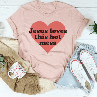 Jesus Loves This Hot Mess Tee-4
