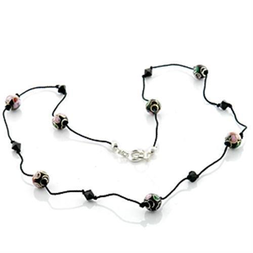 Brass Necklace With Epoxy Multi Color Colorful Center Stone Everyday