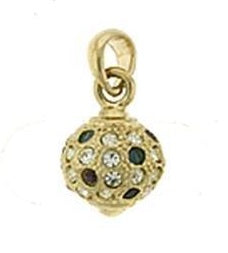 Gold Brass Pendant With Multi Color Crystal Shine Everyday Wear