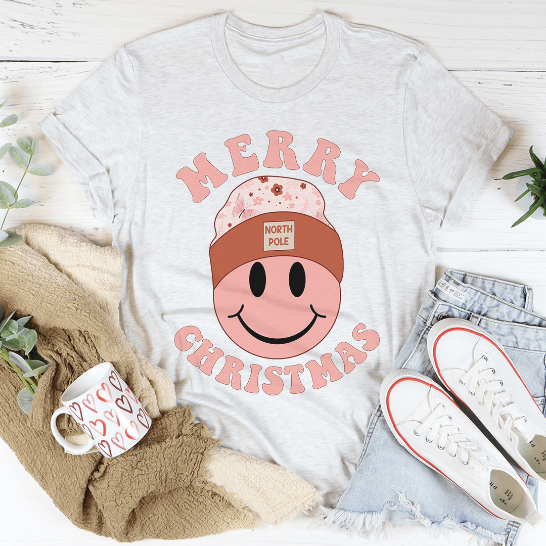 Merry Christmas Smiley Tee-0
