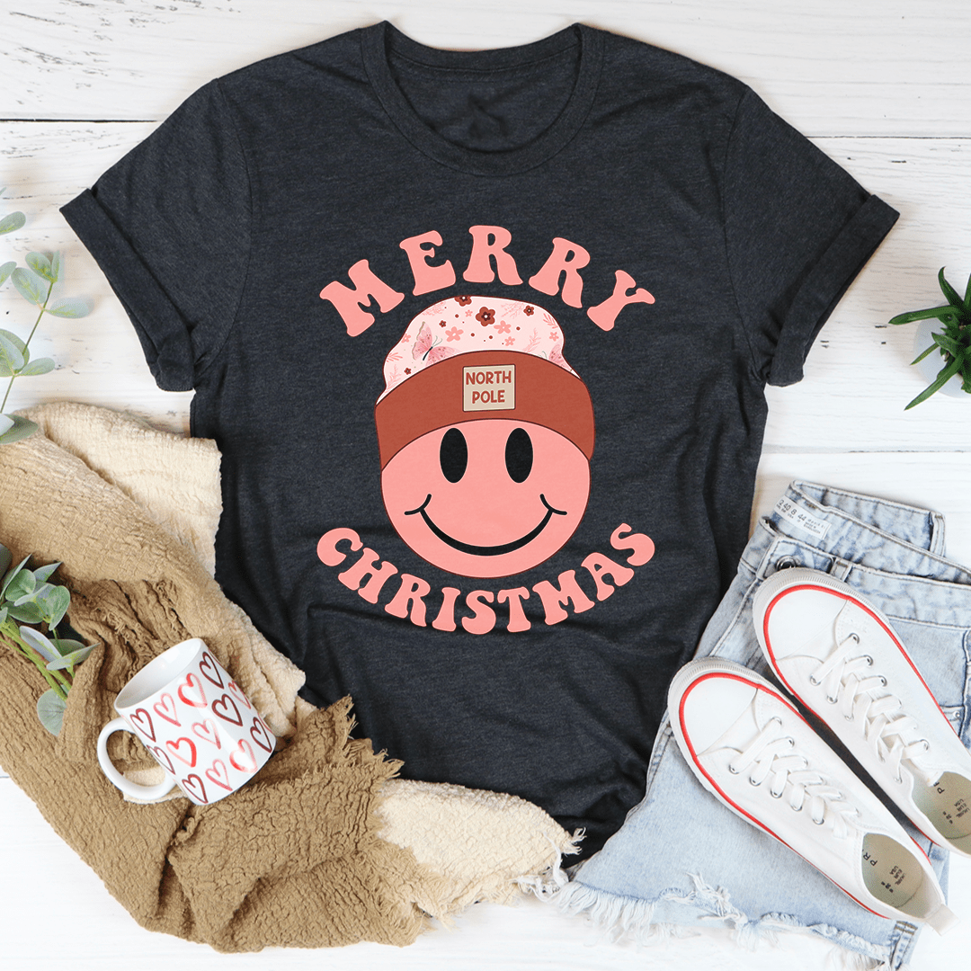 Merry Christmas Smiley Tee-3