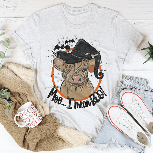 Moo I Mean Boo Cow T-Shirt-0
