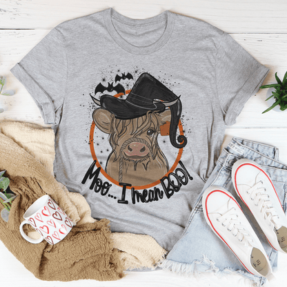 Moo I Mean Boo Cow T-Shirt-1