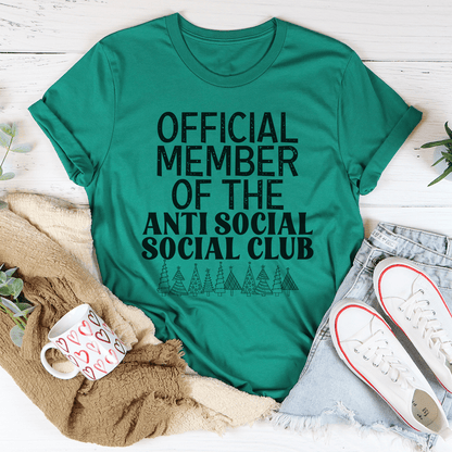 Official Member Of The Anti Social Club Christmas Tee-0