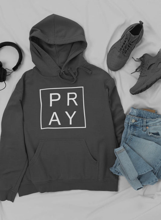 Pray Hoodie Premium Heavyweight Fleece USA Made Digital Art Print For Moms And Happy Girls