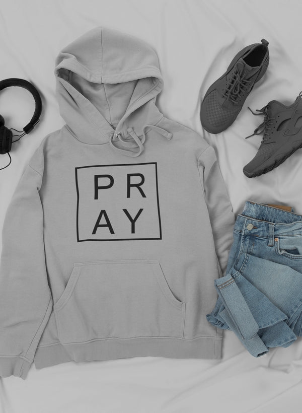 Pray Hoodie Premium Heavyweight Fleece USA Made Digital Art Print For Moms And Happy Girls