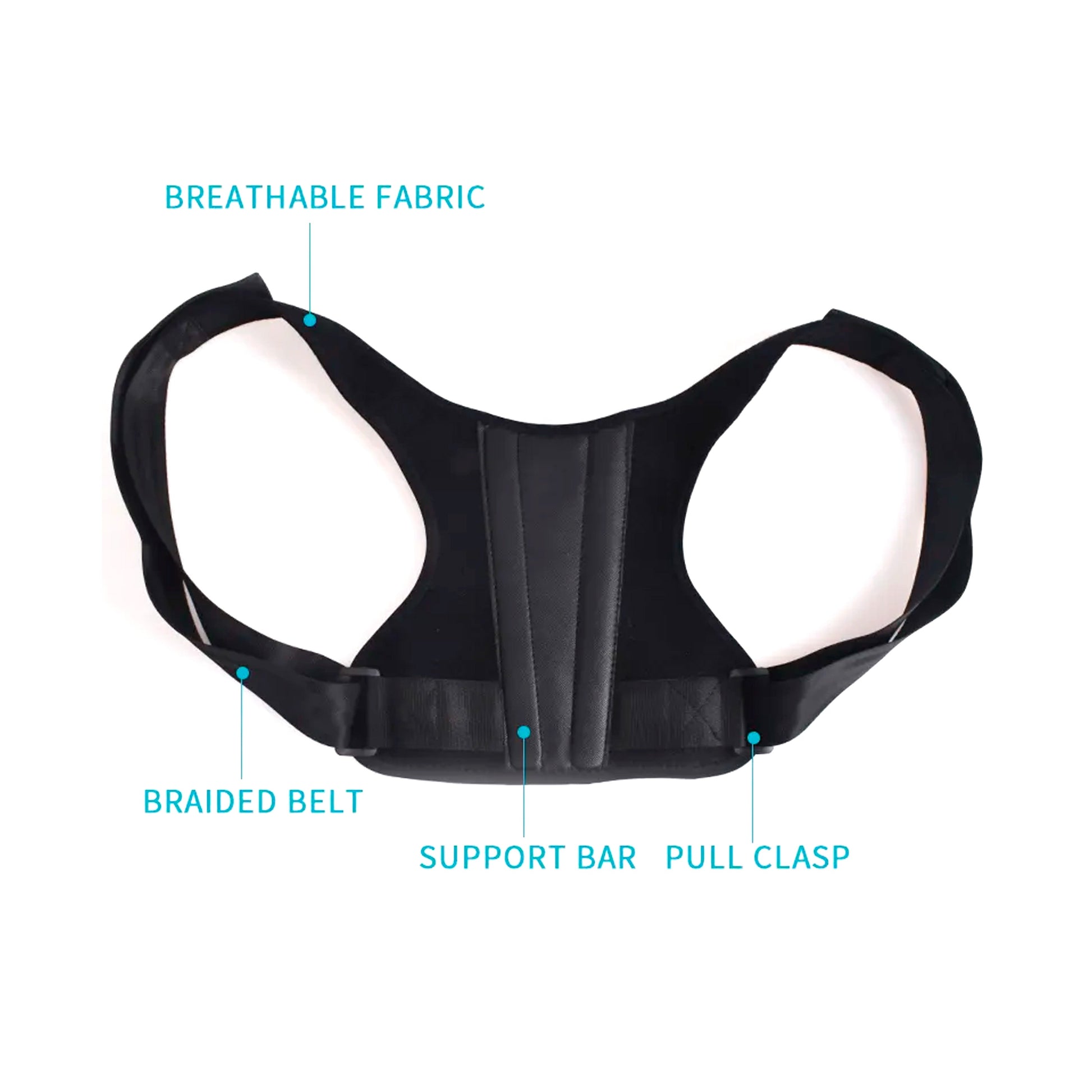 Adjustable Posture Corrector With Back Support Bar & Breathable Upper Back Brace-2