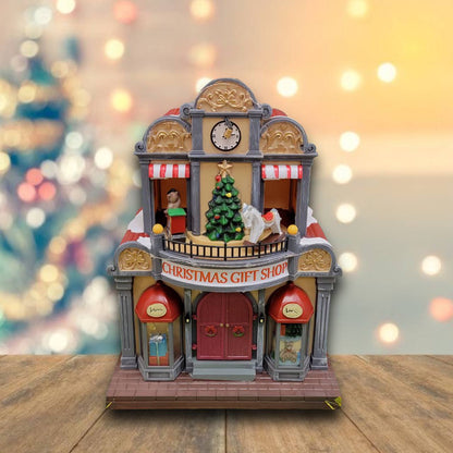Christmas Village. Christmas Gift Shop with LED Lights F07M4-22-Y316-1