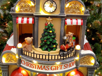 Christmas Village. Christmas Gift Shop with LED Lights F07M4-22-Y316-2