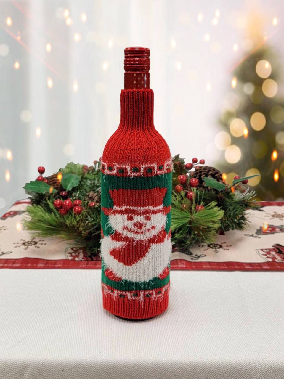 Snowman Christmas Bottle Cover F07M5-7B-1