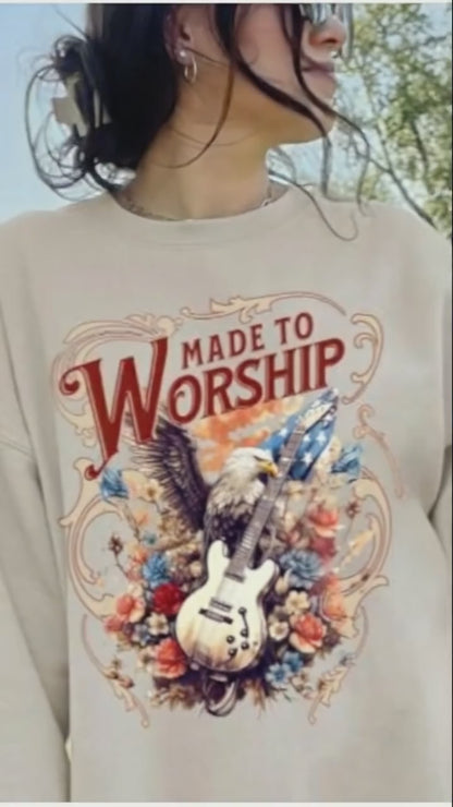 Christian Sweatshirt Made to Worship Unisex Comfort Fit
