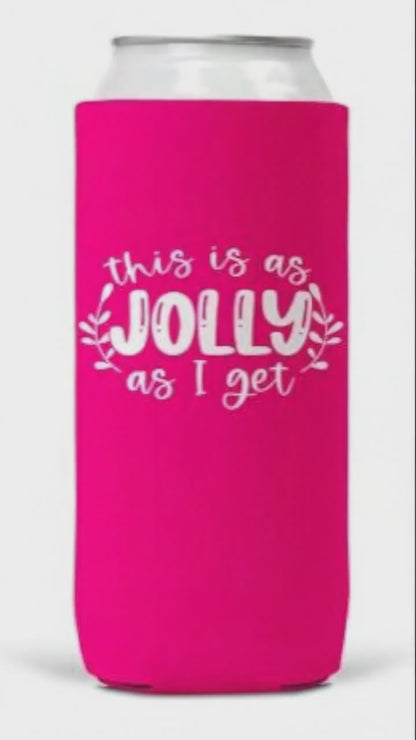 Slim Can Coozie Christmas Edition Collapsible Neoprene 12oz for Slim Cans Giftable