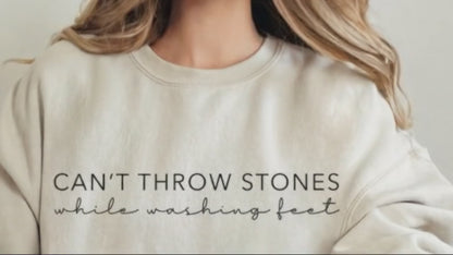 Christian Sweatshirt Can't Throw Stones Faith Based Unisex