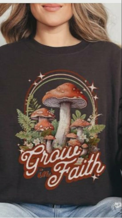 Grow In Faith Christian Sweatshirt Unisex Apparel For Comfort