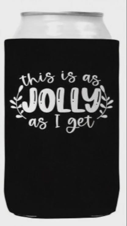 Christmas Can Koozie Collapsible Neoprene Keeps 12oz Cans Cold For Holiday Parties And Gifting