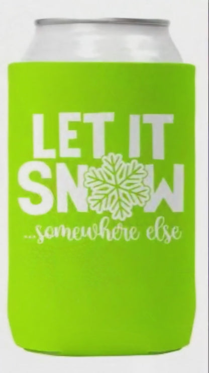 Christmas Can Koozie Cozy 12oz Neoprene Cooler With Clip For Easy Display And Cold Cans