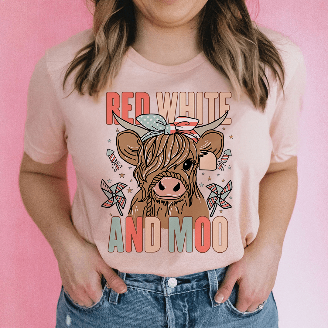 Red White And Moo Tee-0
