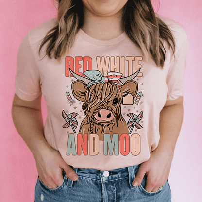 Red White And Moo Tee-0