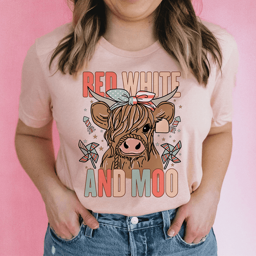 Red White And Moo Tee-0