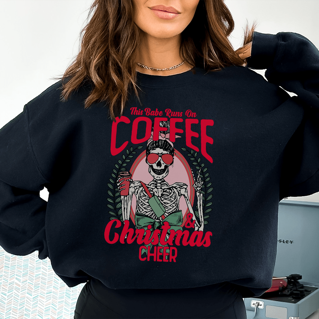 This Babe Runs On Coffee & Christmas Cheer Sweatshirt-0