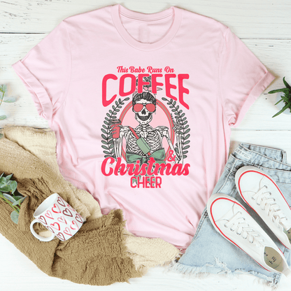 This Babe Runs On Coffee & Christmas Cheer Tee-1