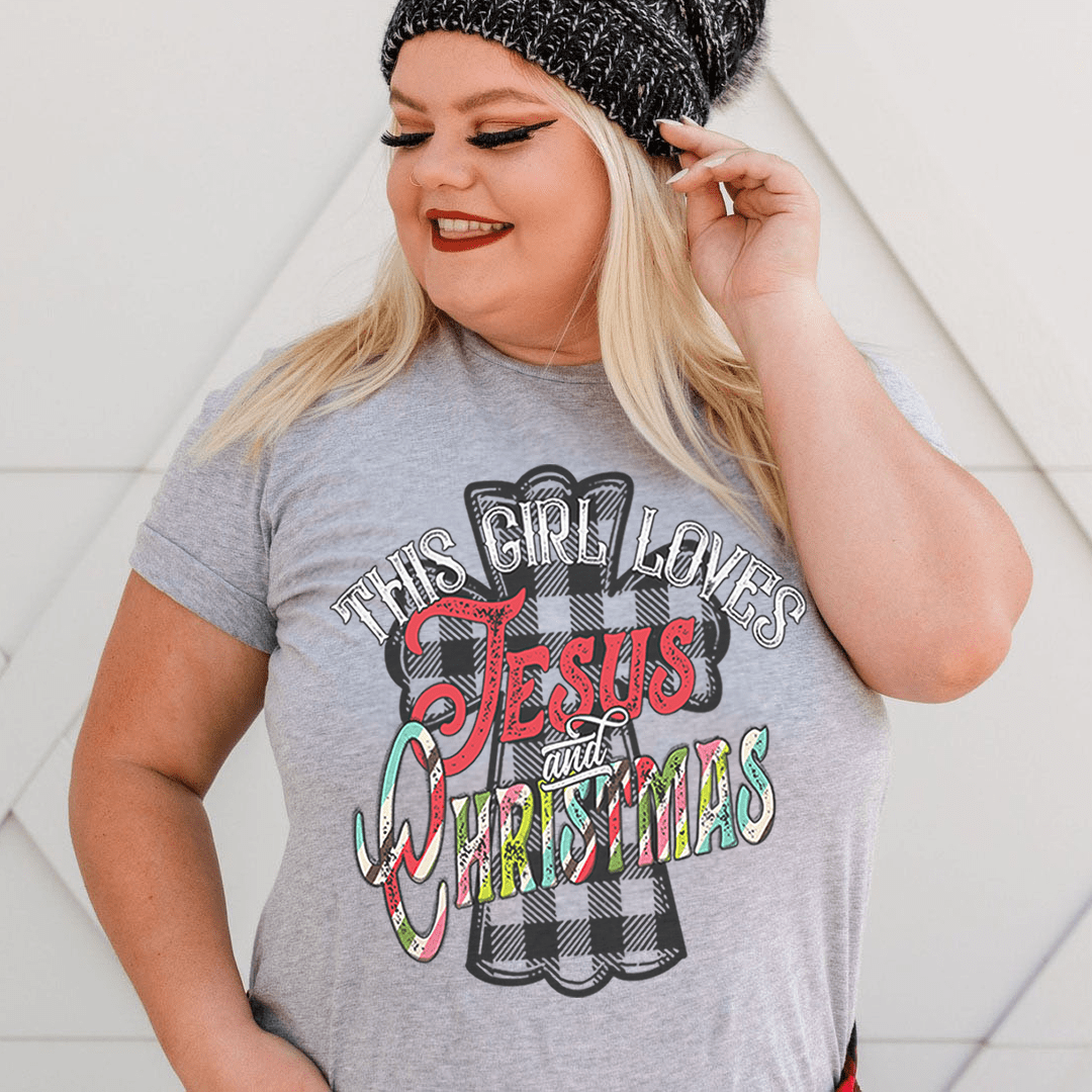 This Girl Loves Jesus & Christmas Tee-1