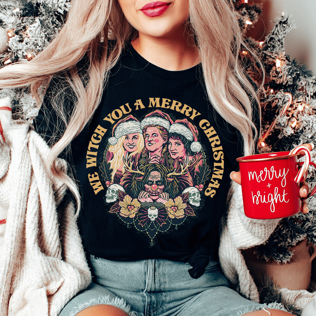 We Witch You A Merry Christmas Tee-0