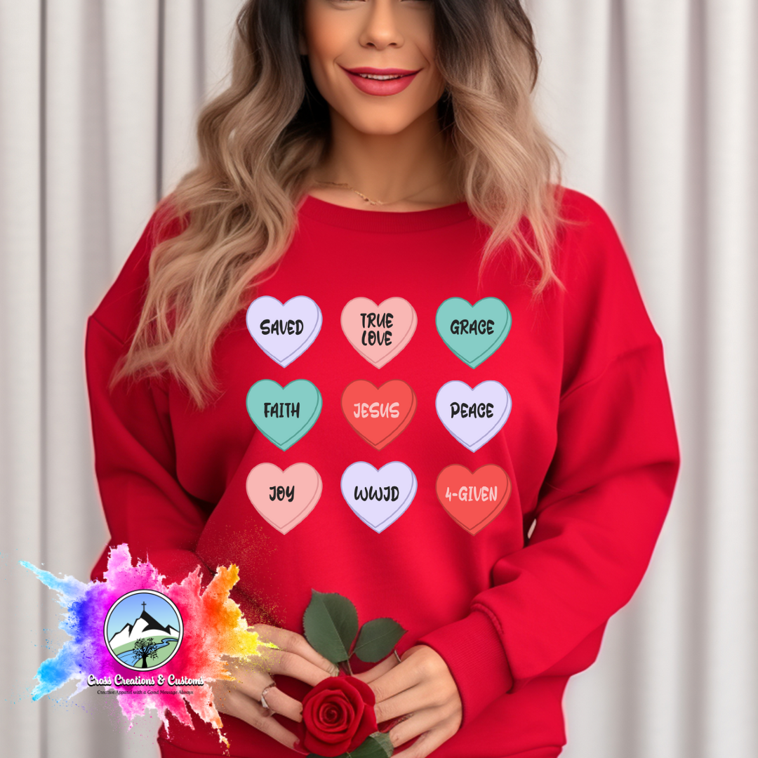Valentines Day- Christian-Candy Hearts Sweatshirt-0