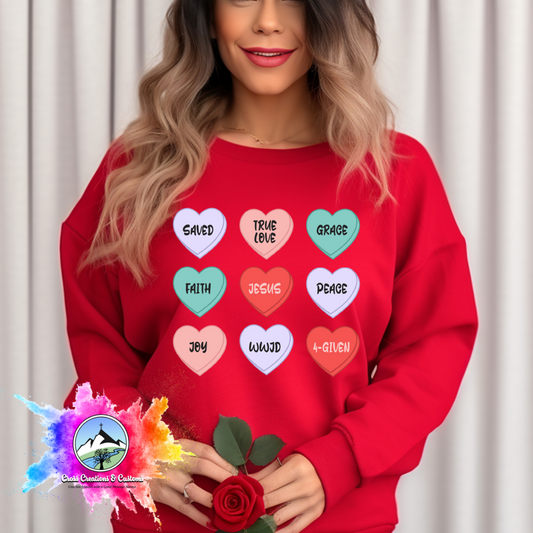 Valentines Day- Christian-Candy Hearts Sweatshirt-0